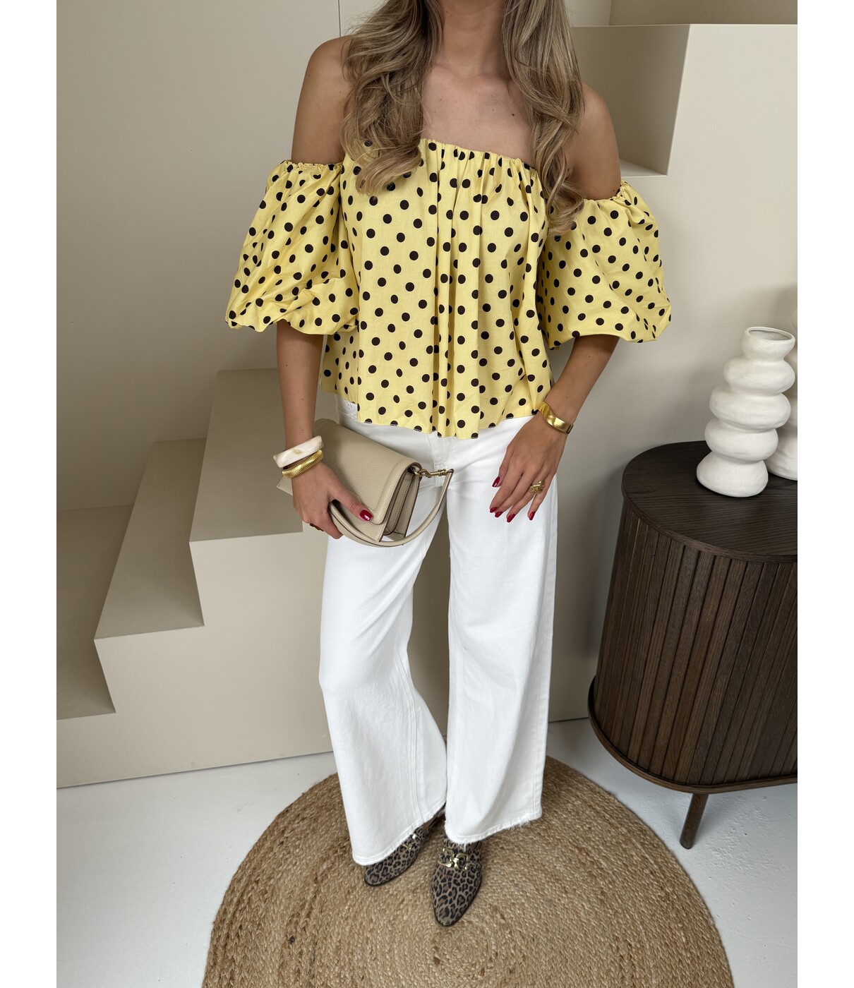 Jeans wide leg wit | Jolijn
