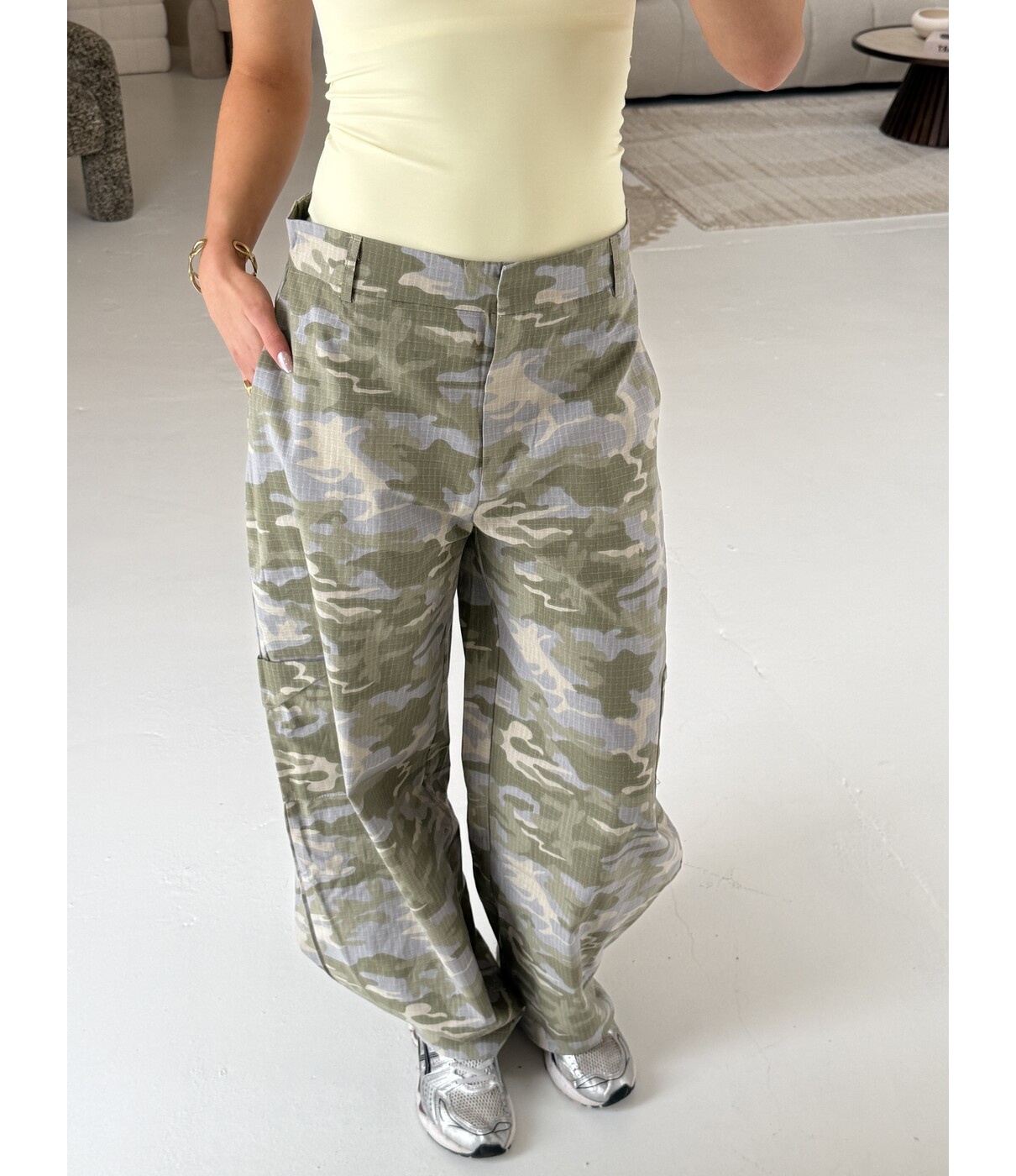 Pantalon balloon camo kaki | Jutta