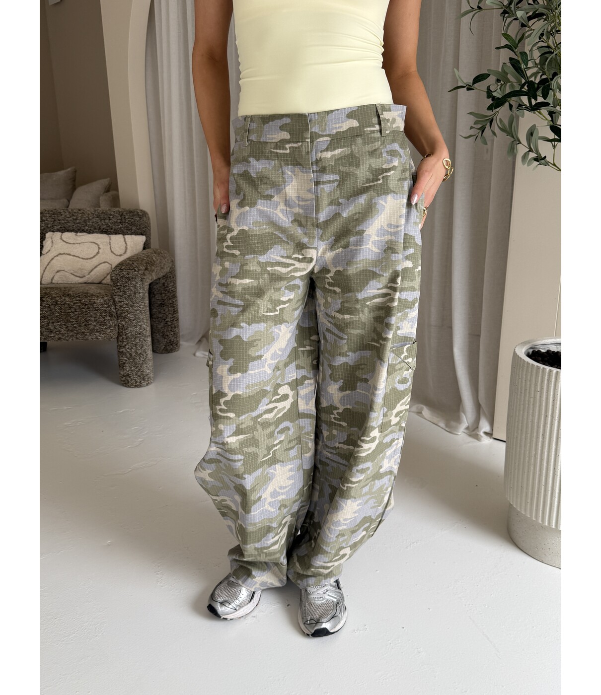 Pantalon balloon camo kaki | Jutta