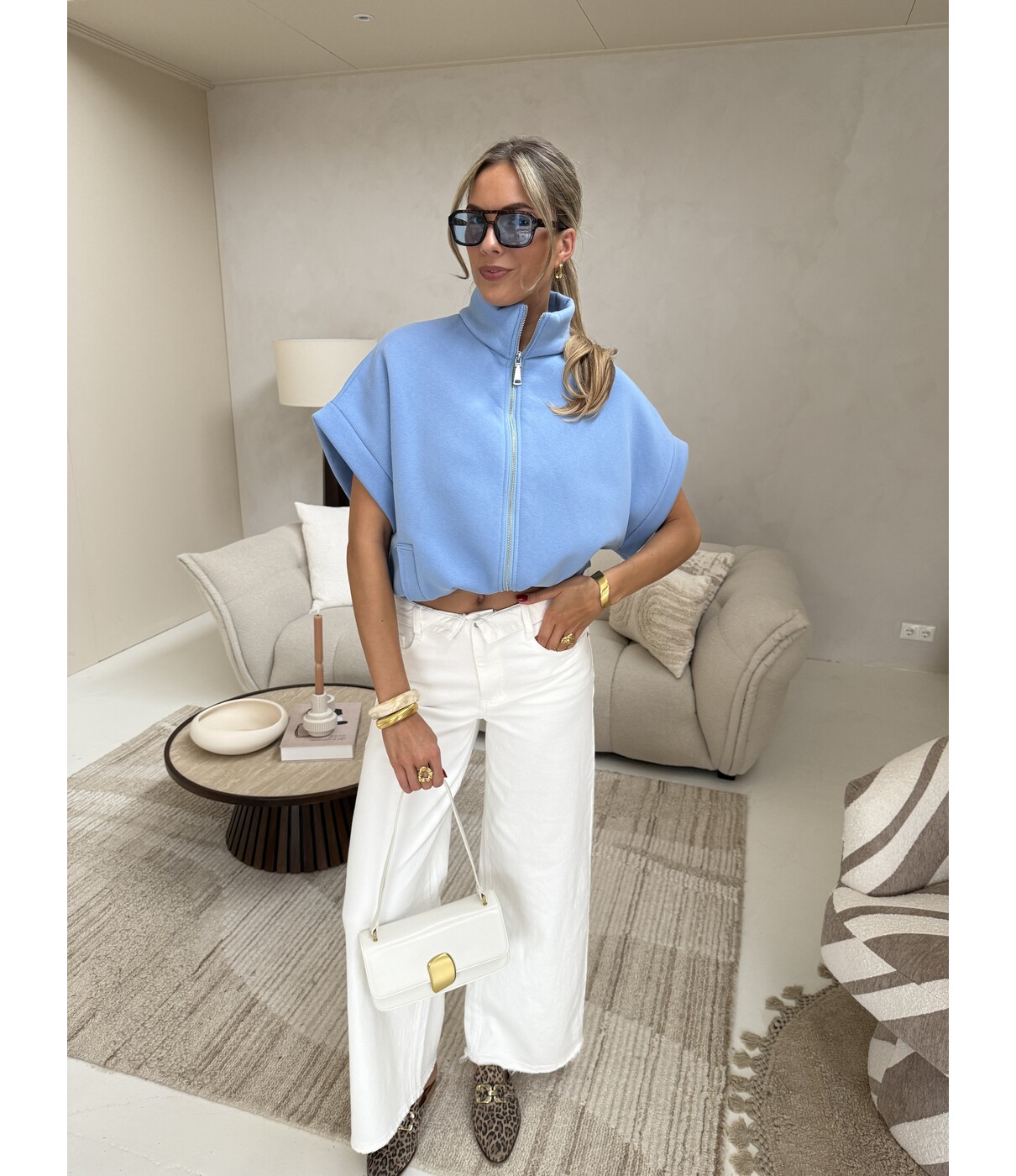 Zip top lichtblauw | Daphne