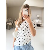 Top polkadot wit | Polly