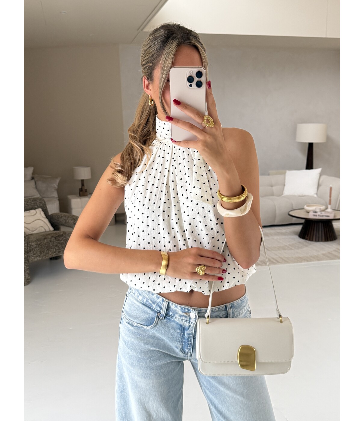 Top polkadot wit | Quincy
