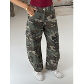 Jeans balloon camo groen | Athena