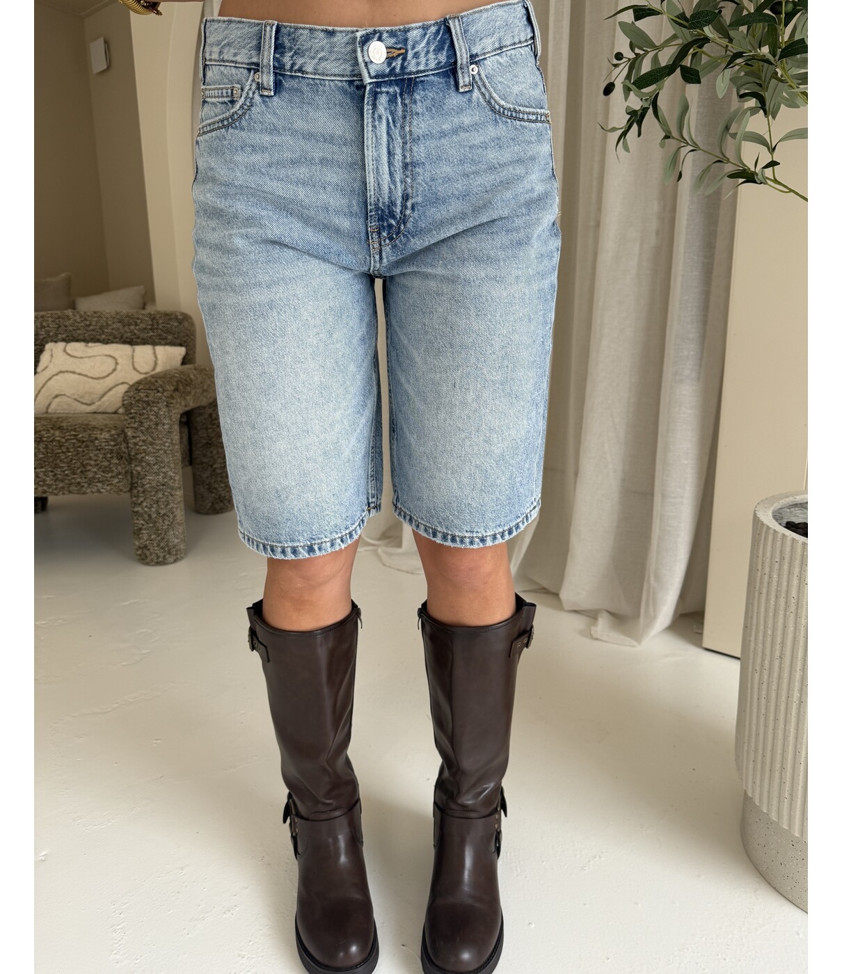 Gina Tricot Gina Tricot Baggy babe denim shorts | blauw
