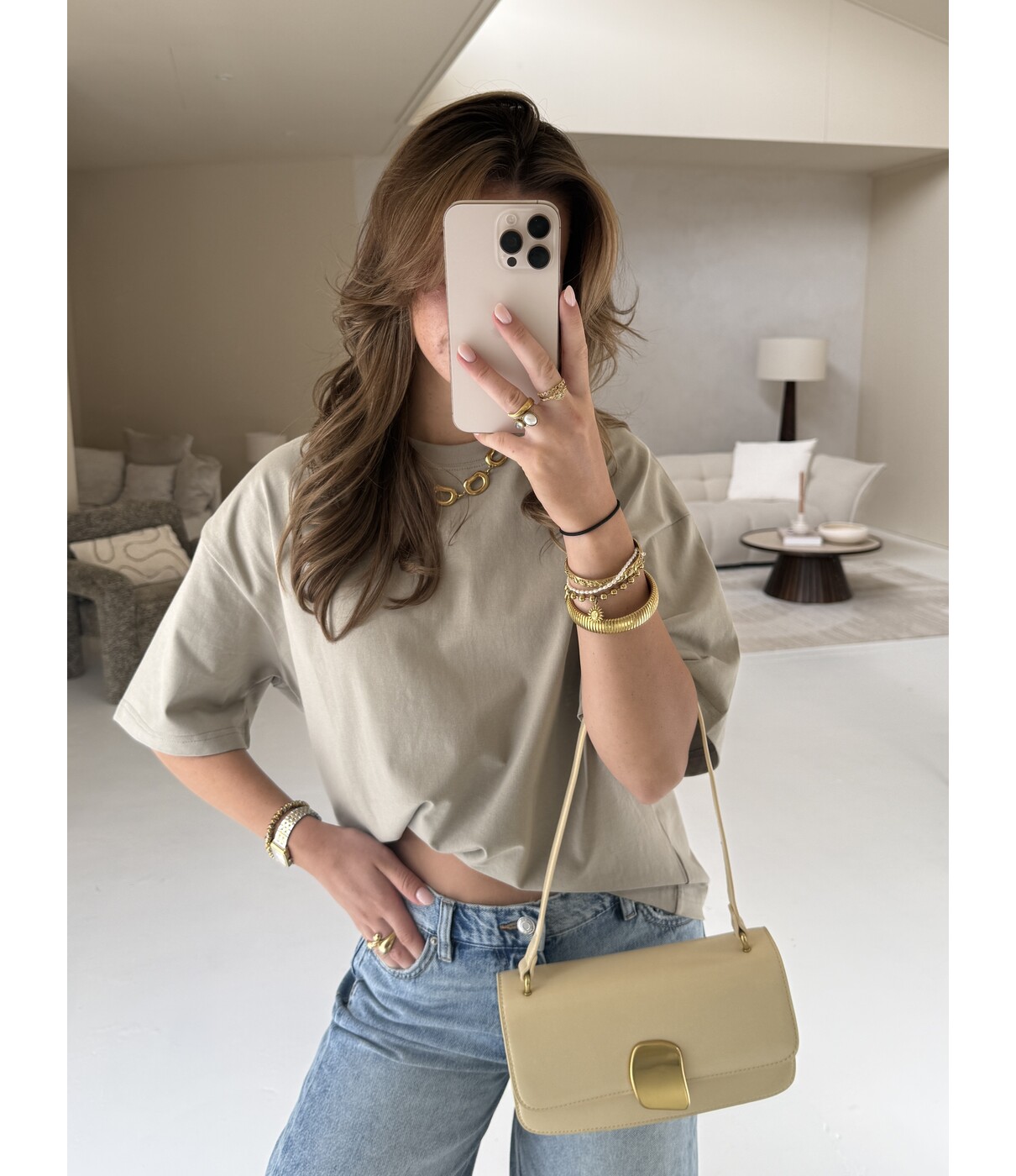 T-shirt taupe | Zoey