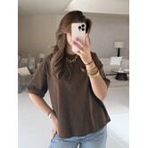 T-shirt bruin | Zoey
