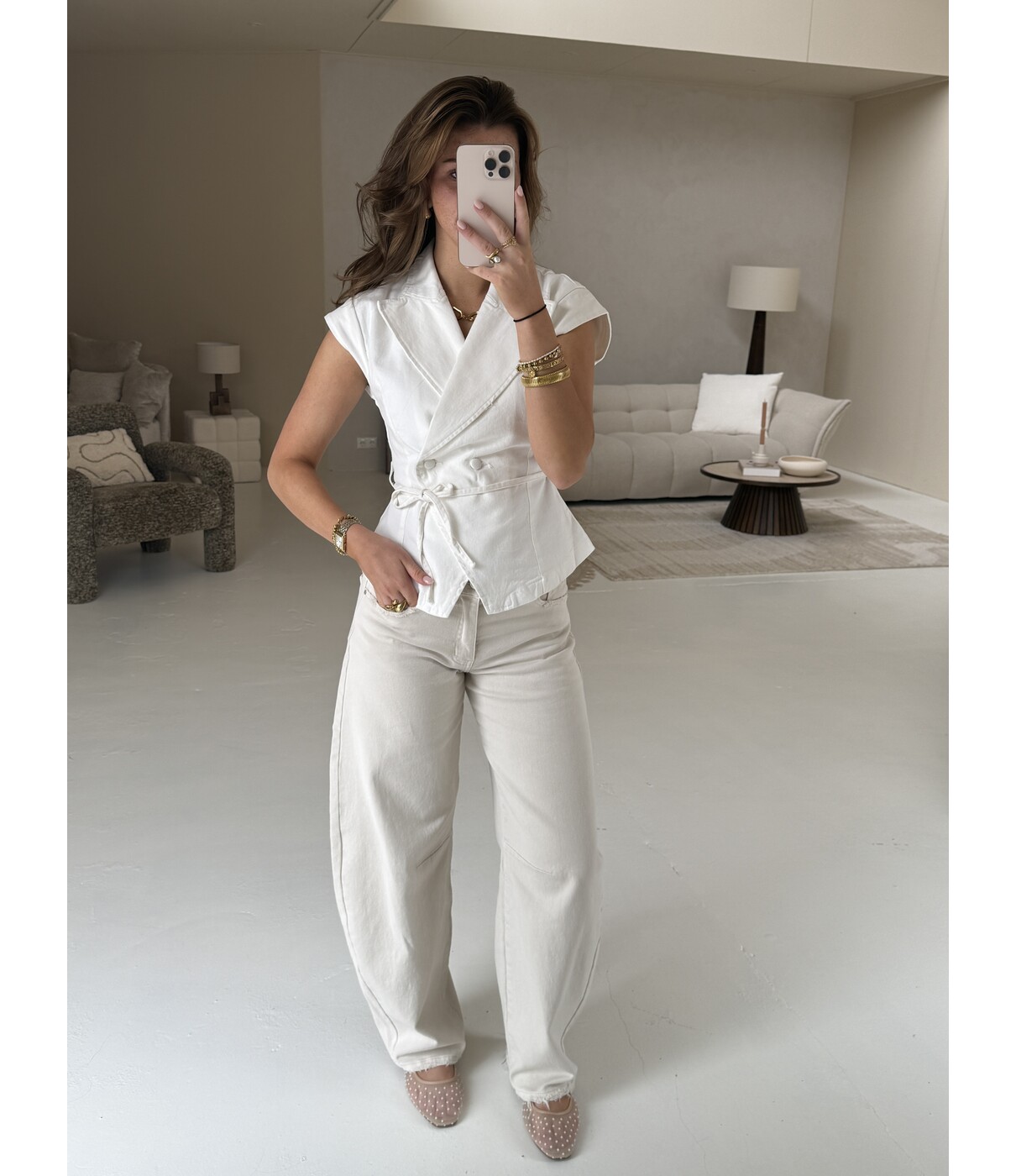 Jeans balloon beige | Sem