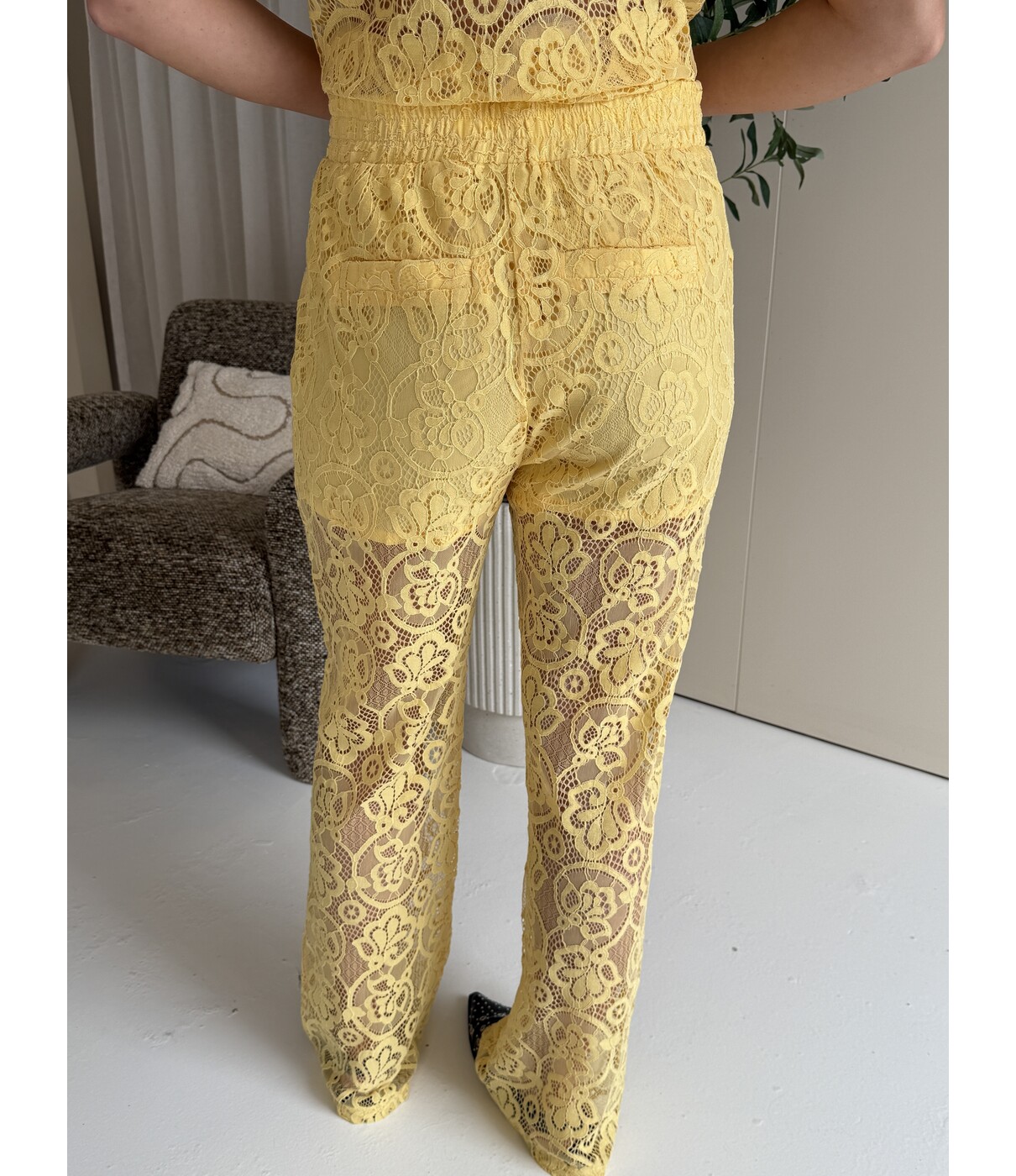 Colourful Rebel Colourful Rebel Melody lace pants | geel
