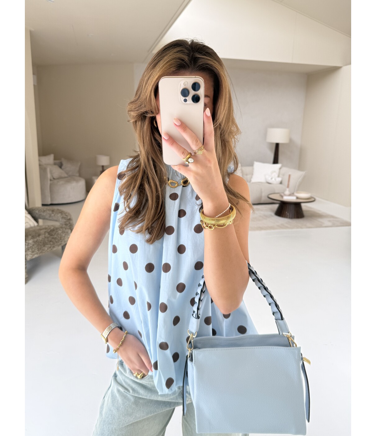 Top blauw polkadot | Kay