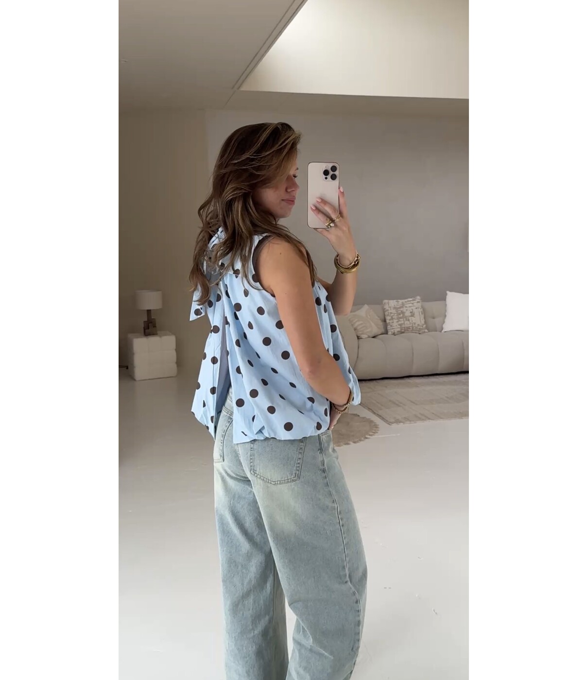 Top blauw polkadot | Kay