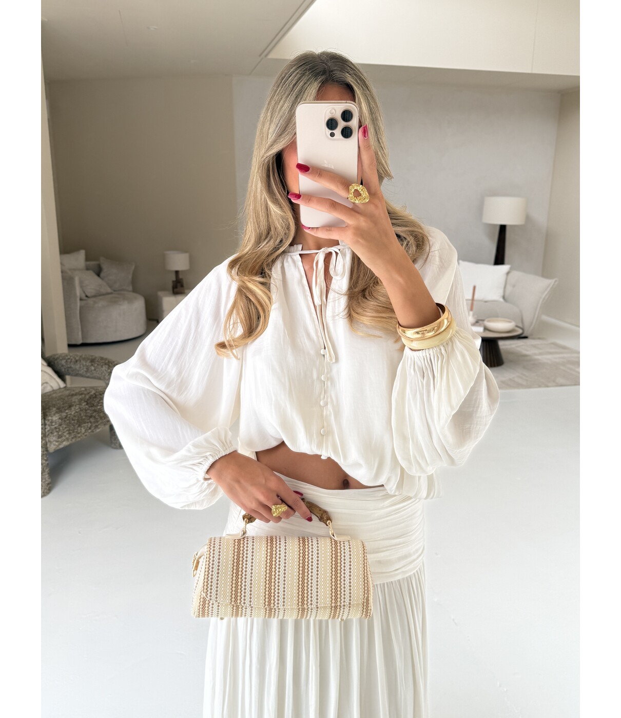 Gina Tricot Gina Tricot Drapy top | beige
