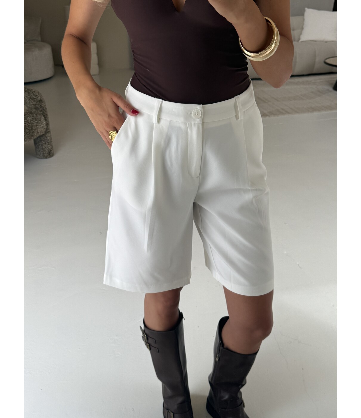 Gina Tricot Gina Tricot Bermuda short | off white