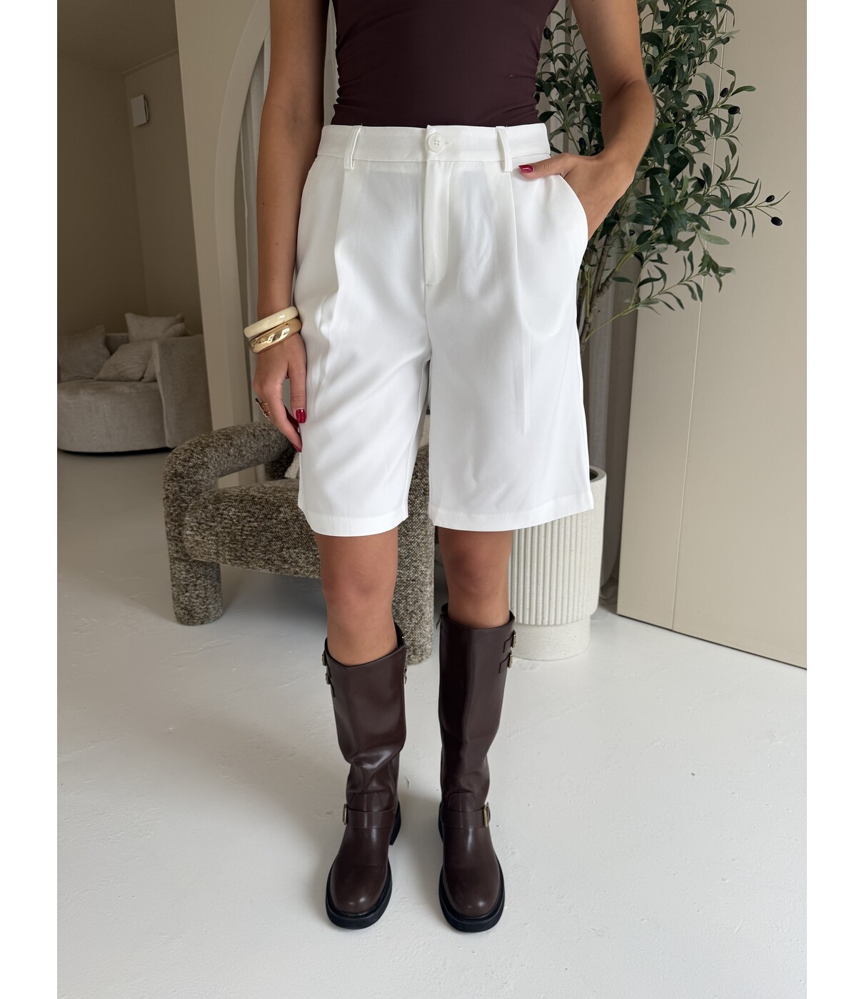 Gina Tricot Gina Tricot Bermuda short | off white