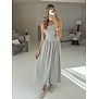 Gina Tricot Dropped waist bandeau dress | zwart/wit