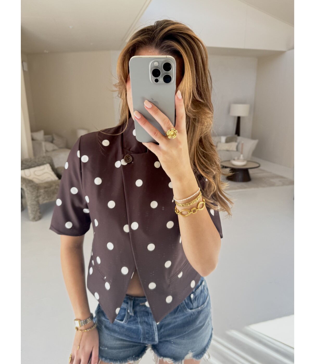 Blazer bruin polkadot | Maddy