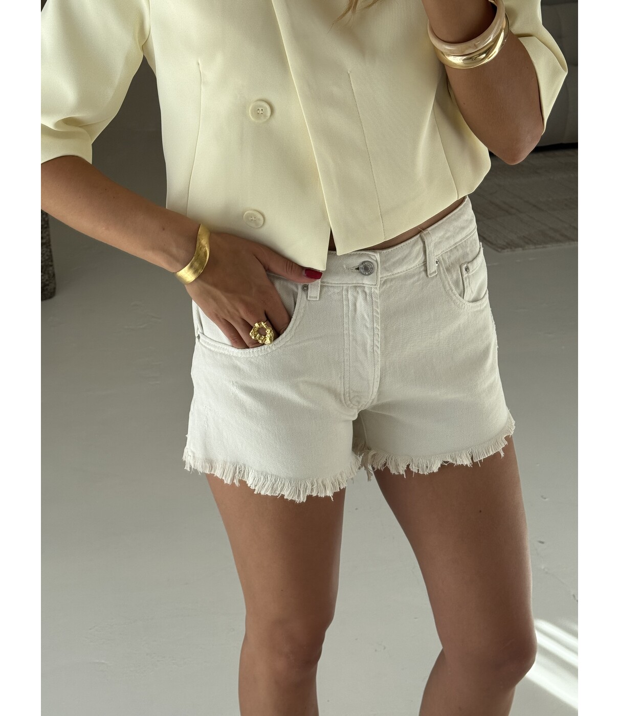 Gina Tricot Blue crush denim shorts | off white