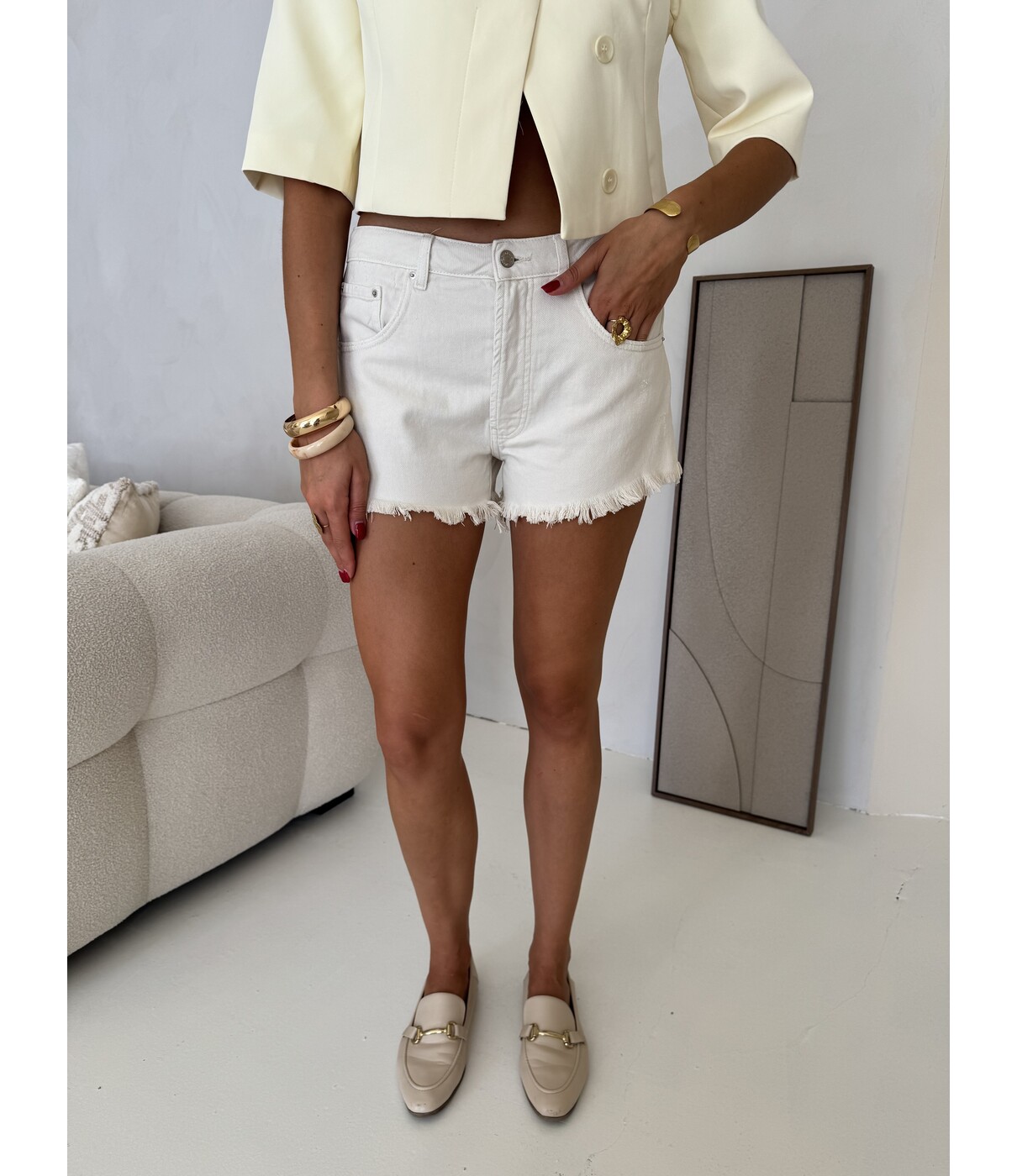 Gina Tricot Blue crush denim shorts | off white