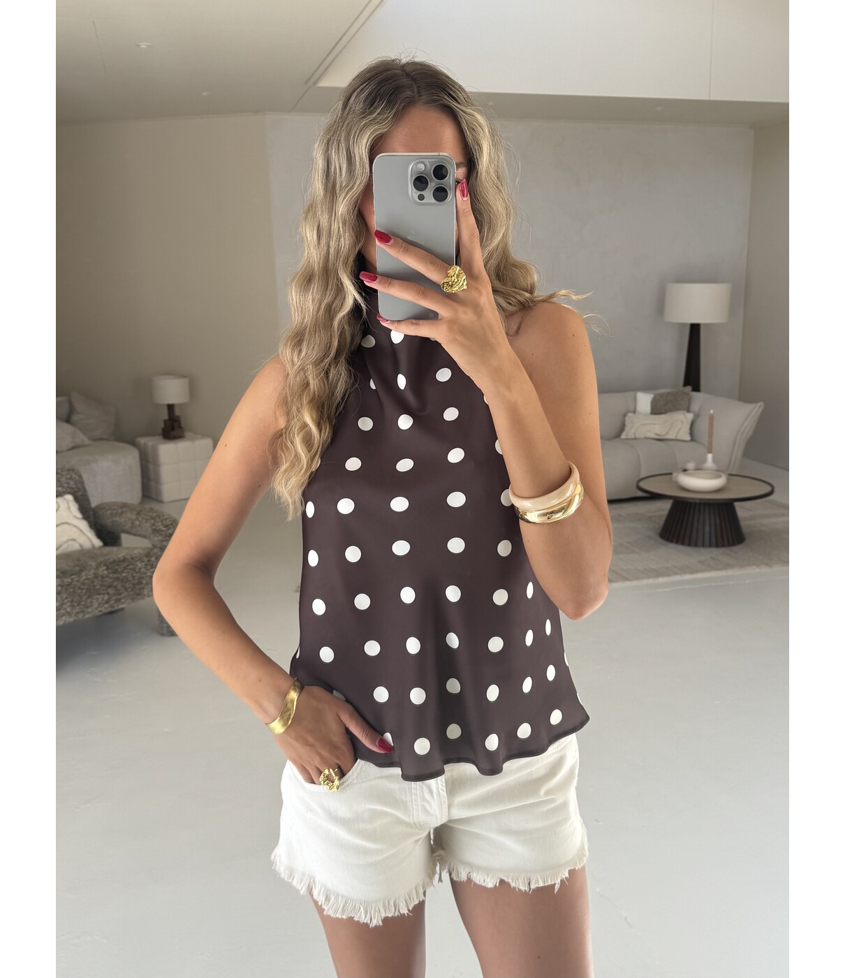 Top bruin polkadot | Veerle