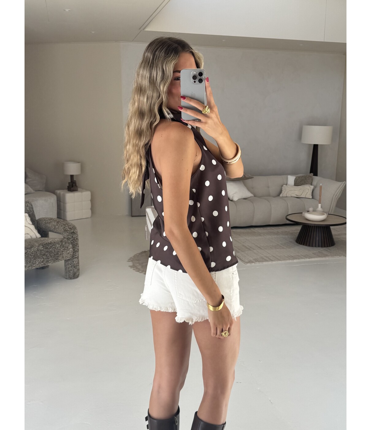 Top bruin polkadot | Veerle
