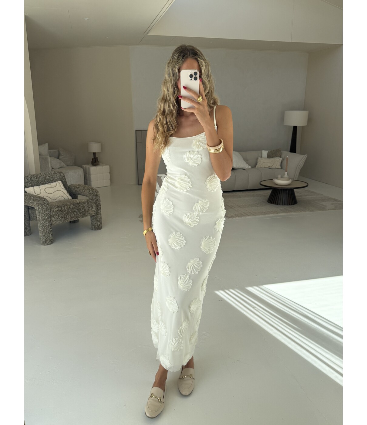 Gina Tricot Gina Tricot Embroidery maxi dress | off white