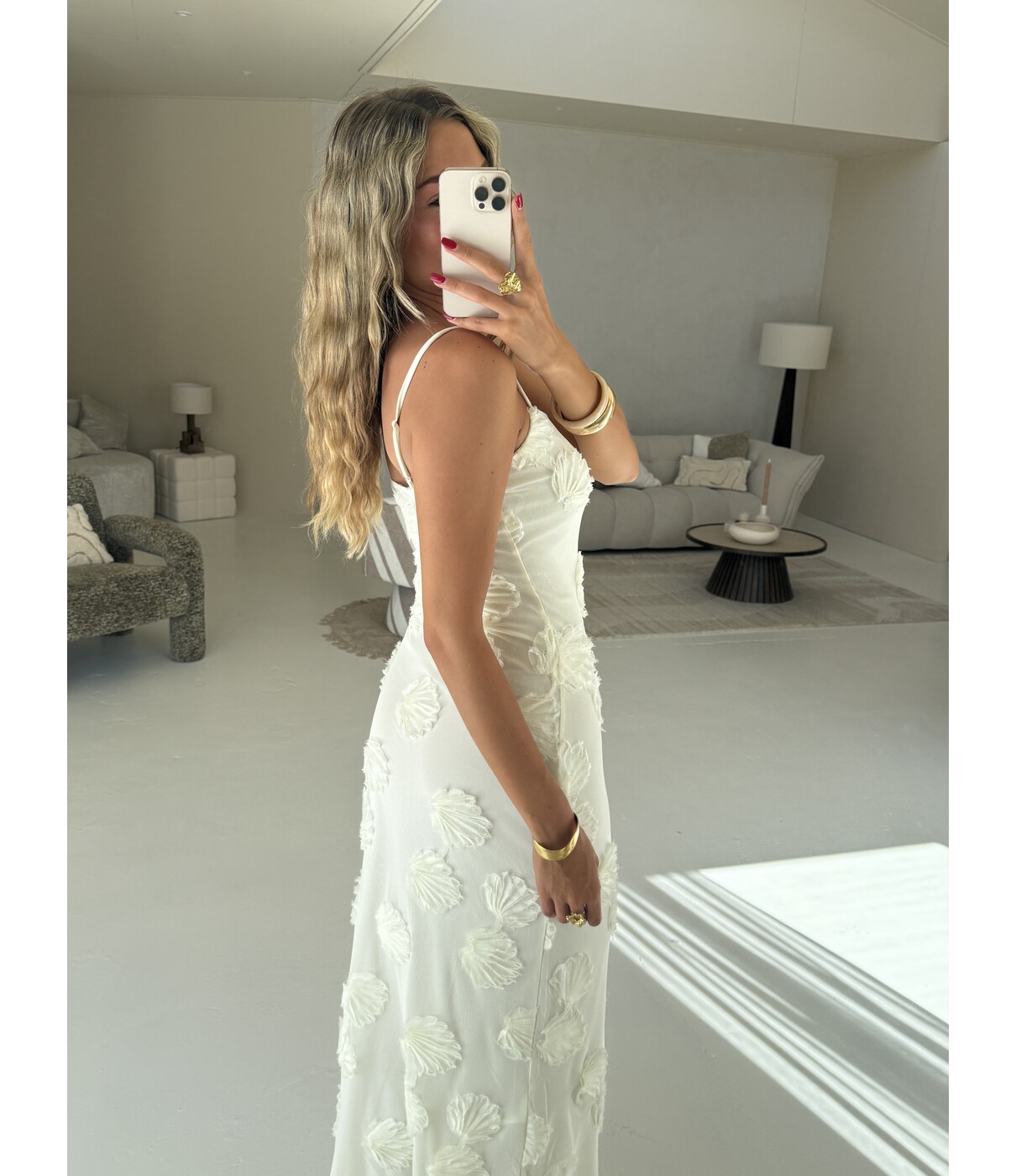 Gina Tricot Gina Tricot Embroidery maxi dress | off white