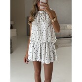 Jurkje polkadot wit/zwart | Denise