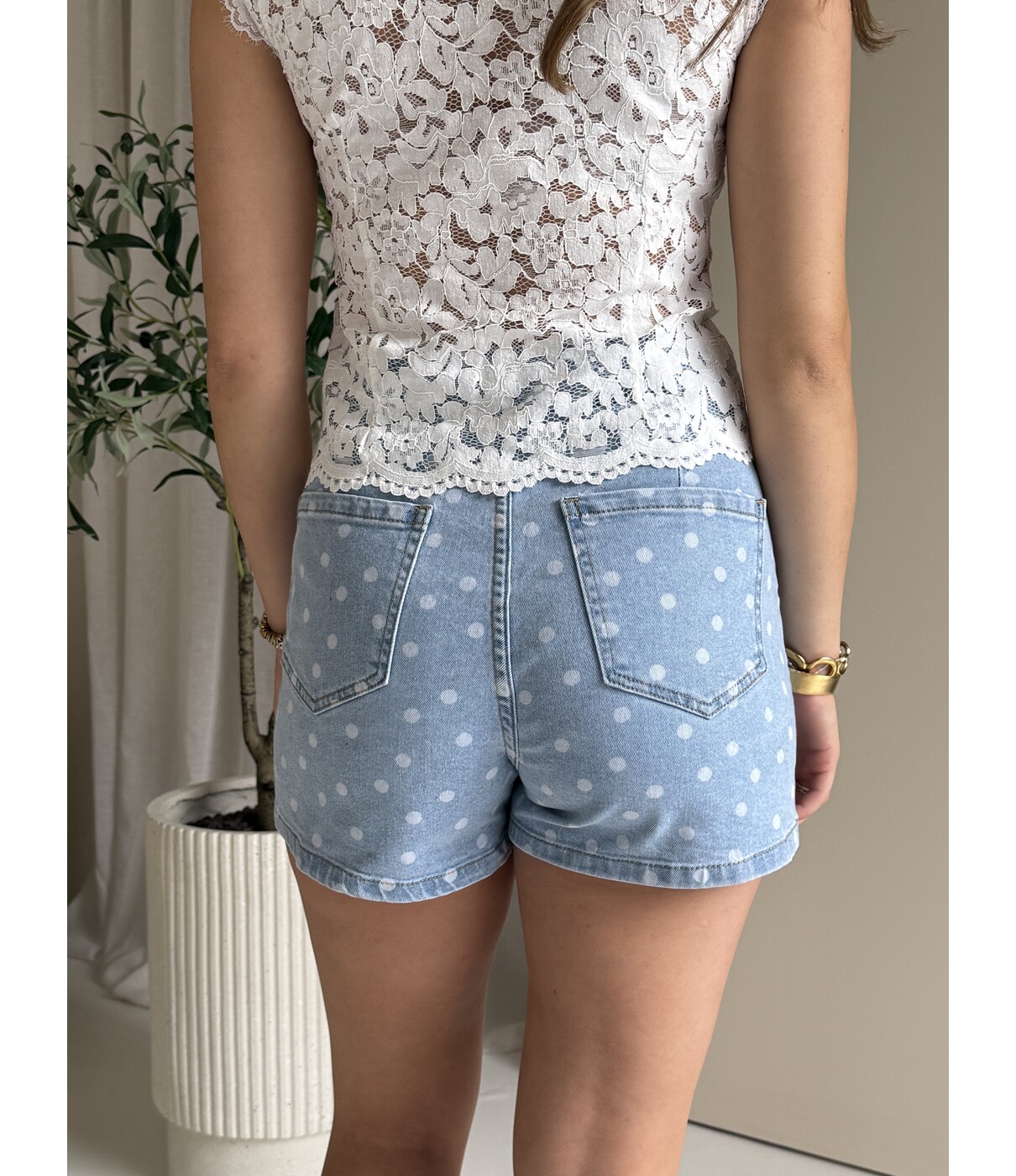 Skort denim polkadot | Liesje