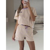 Colourful Rebel Beach Crew striped loosefit tee | multicolor