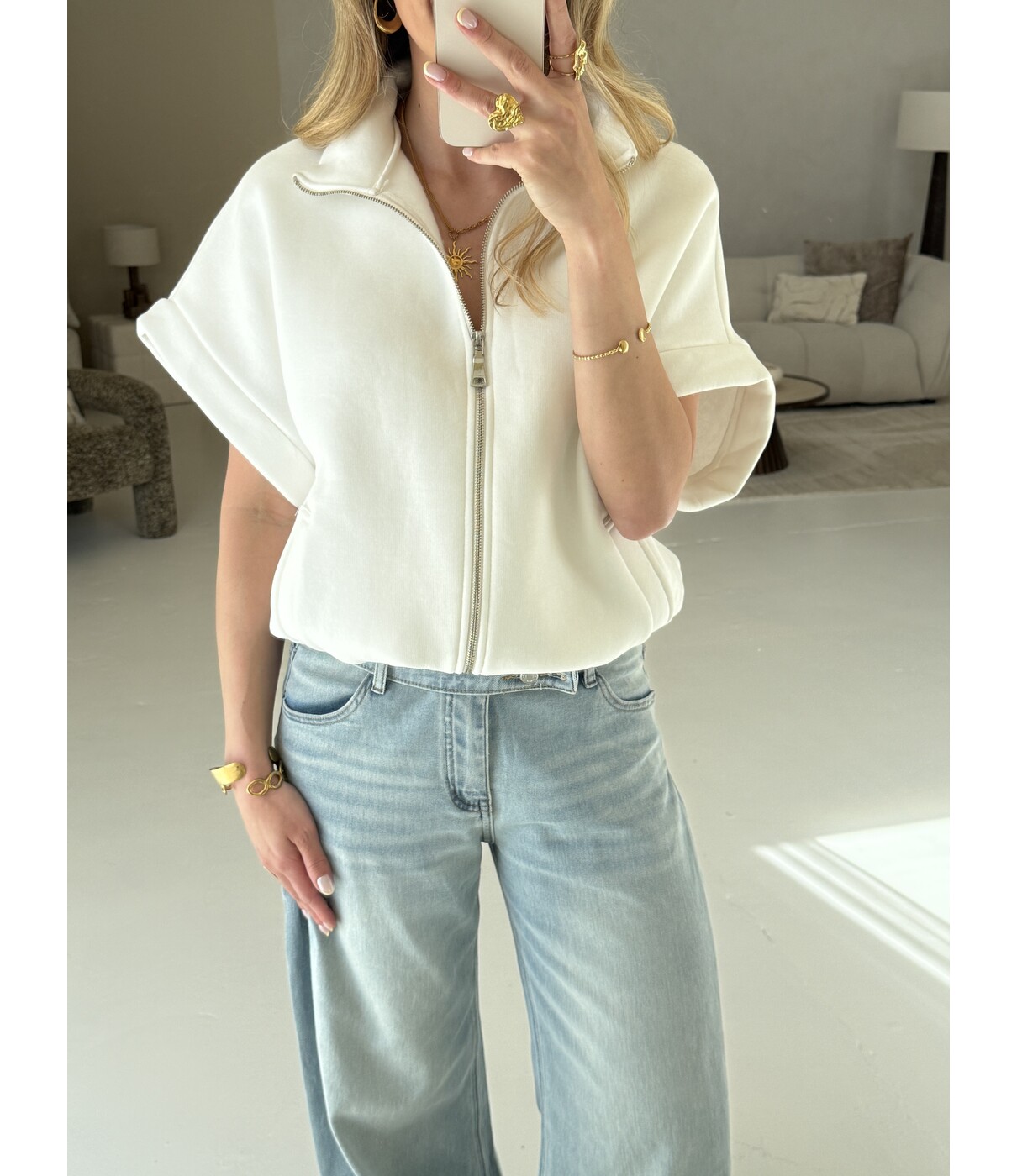 Zip top wit | Daphne