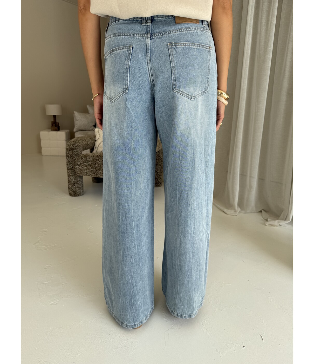 Jeans wide leg | Button