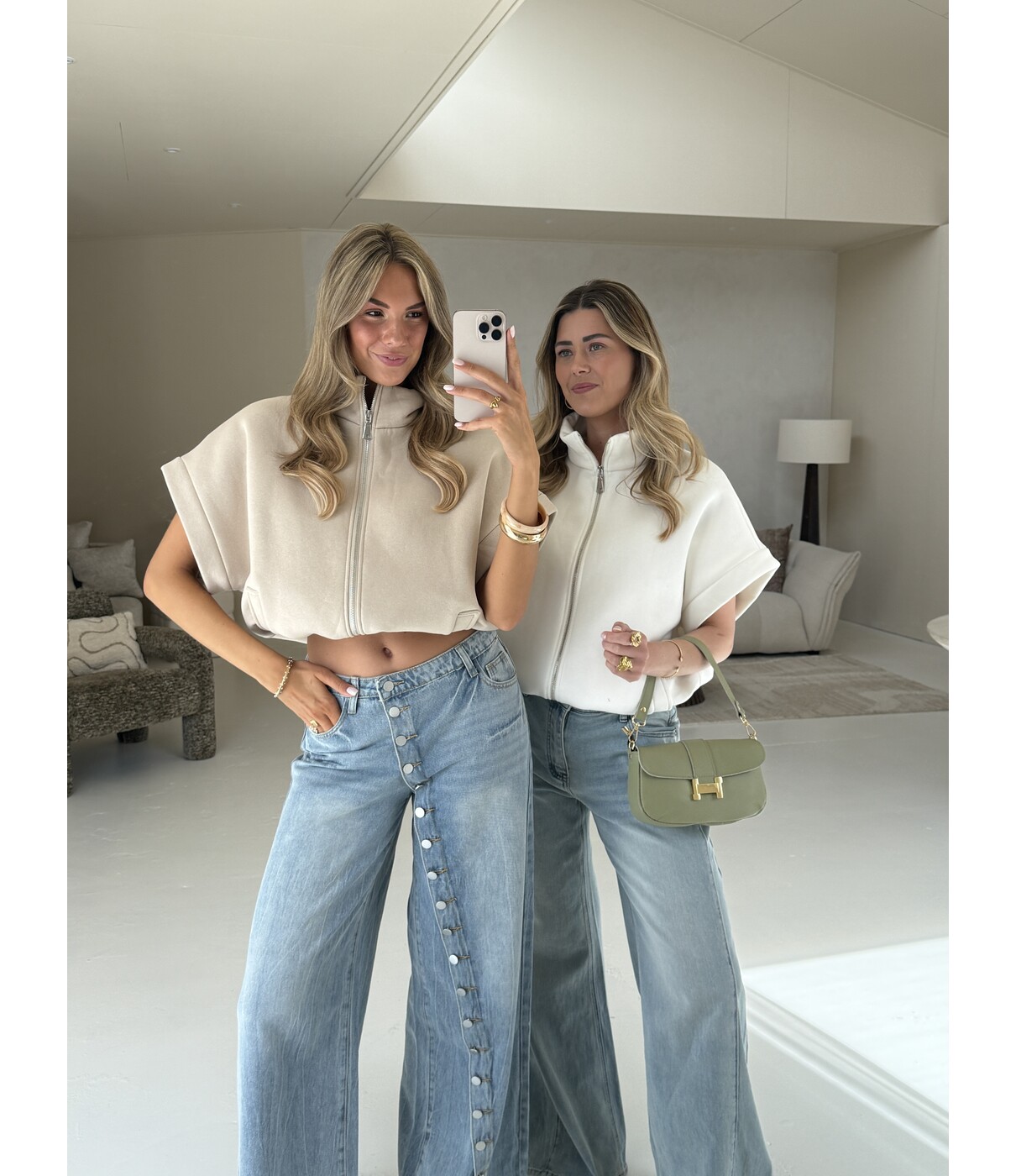 Jeans wide leg | Button