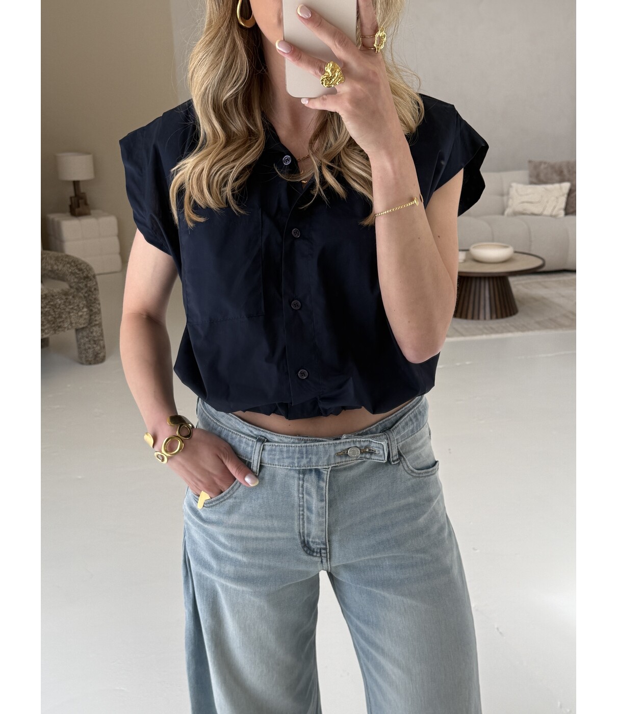 Top donkerblauw | Eloise