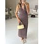 Jurk bruin polkadot | Isolde