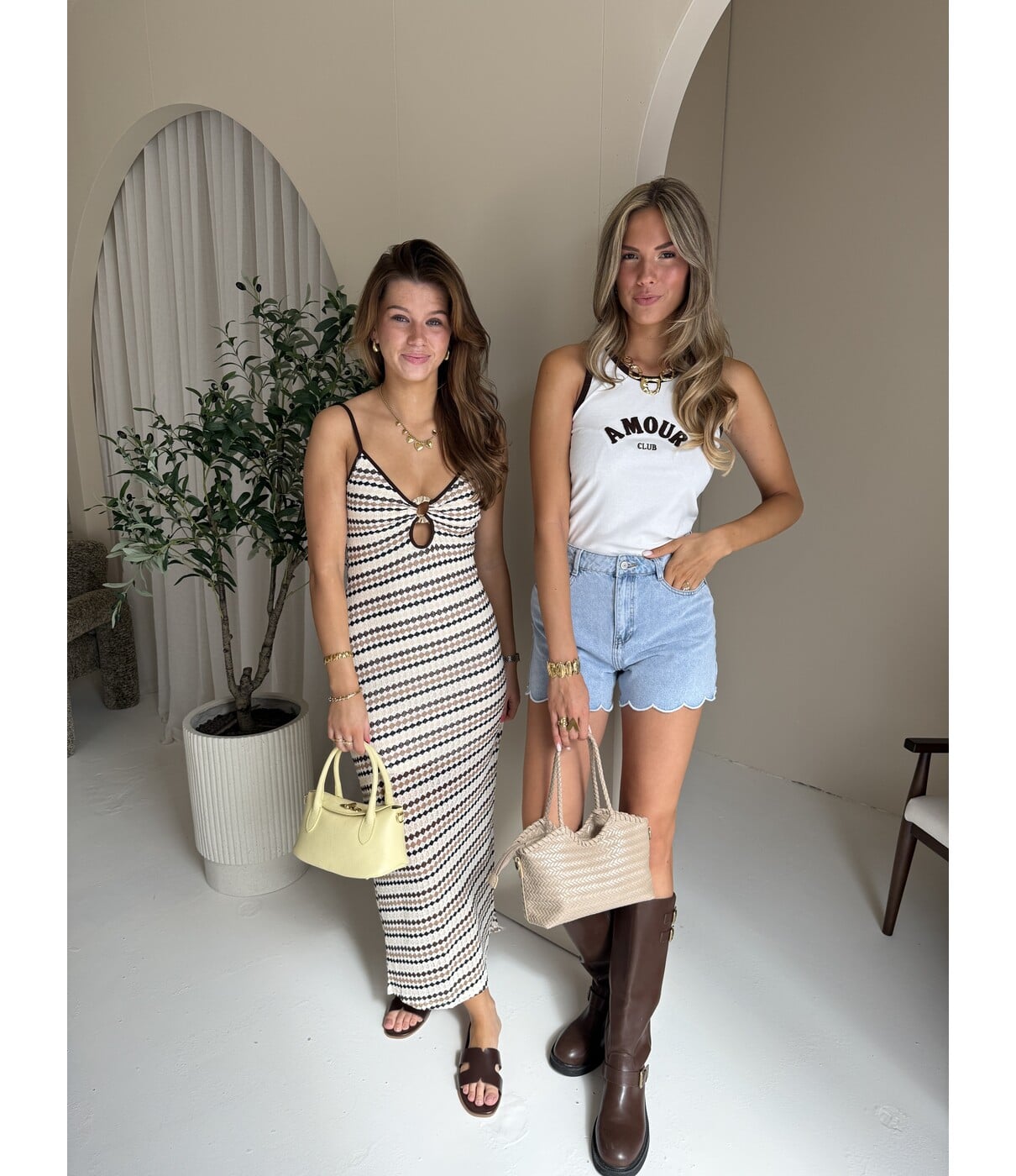 Jurk beige/bruin | Mette