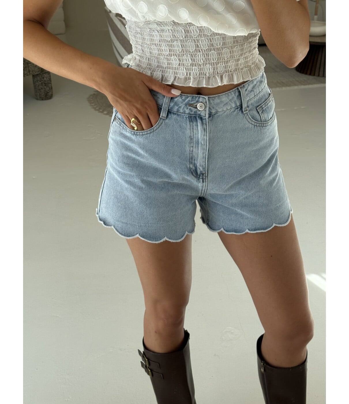 Short denim blauw | Elodie