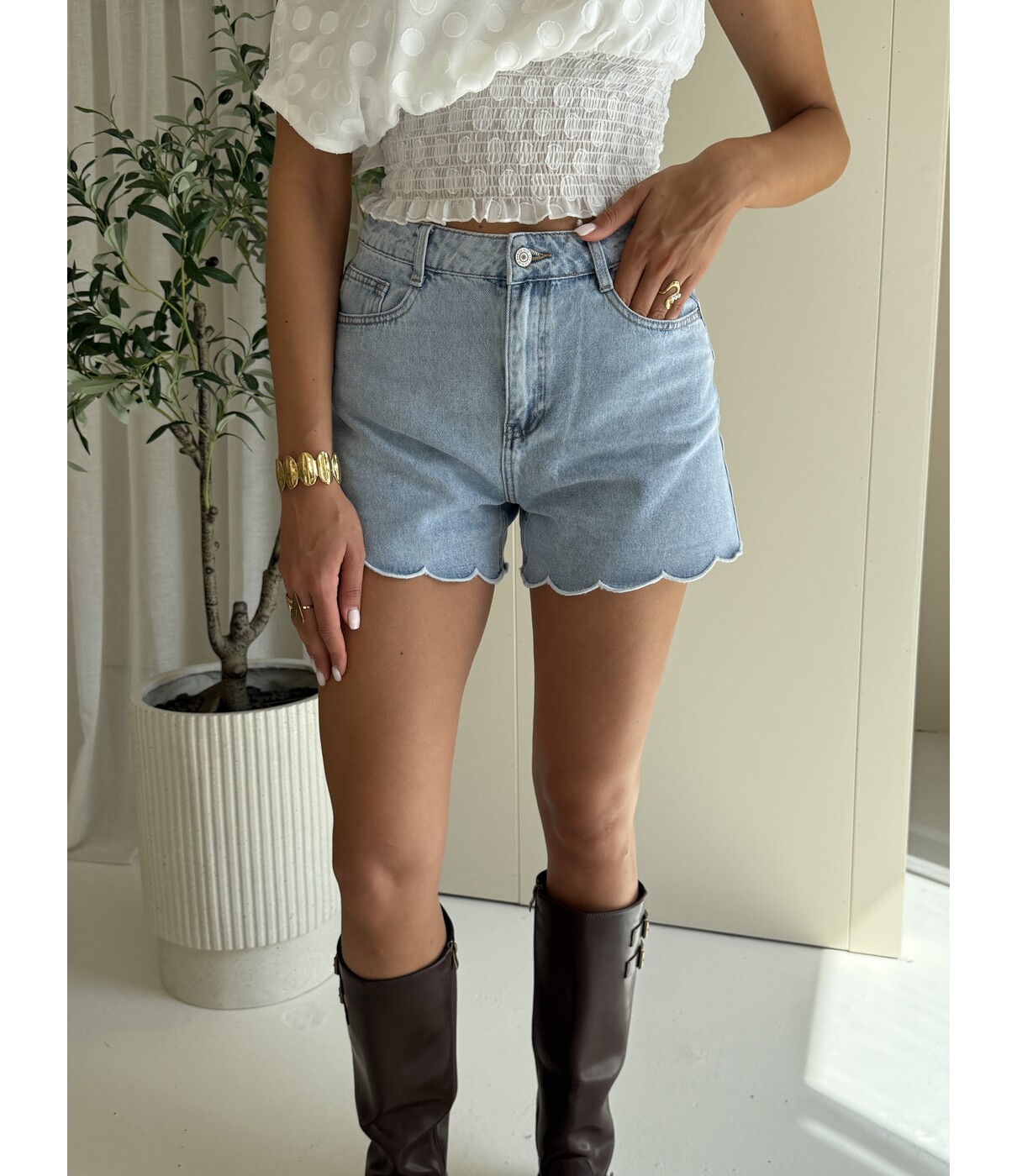 Short denim blauw | Elodie