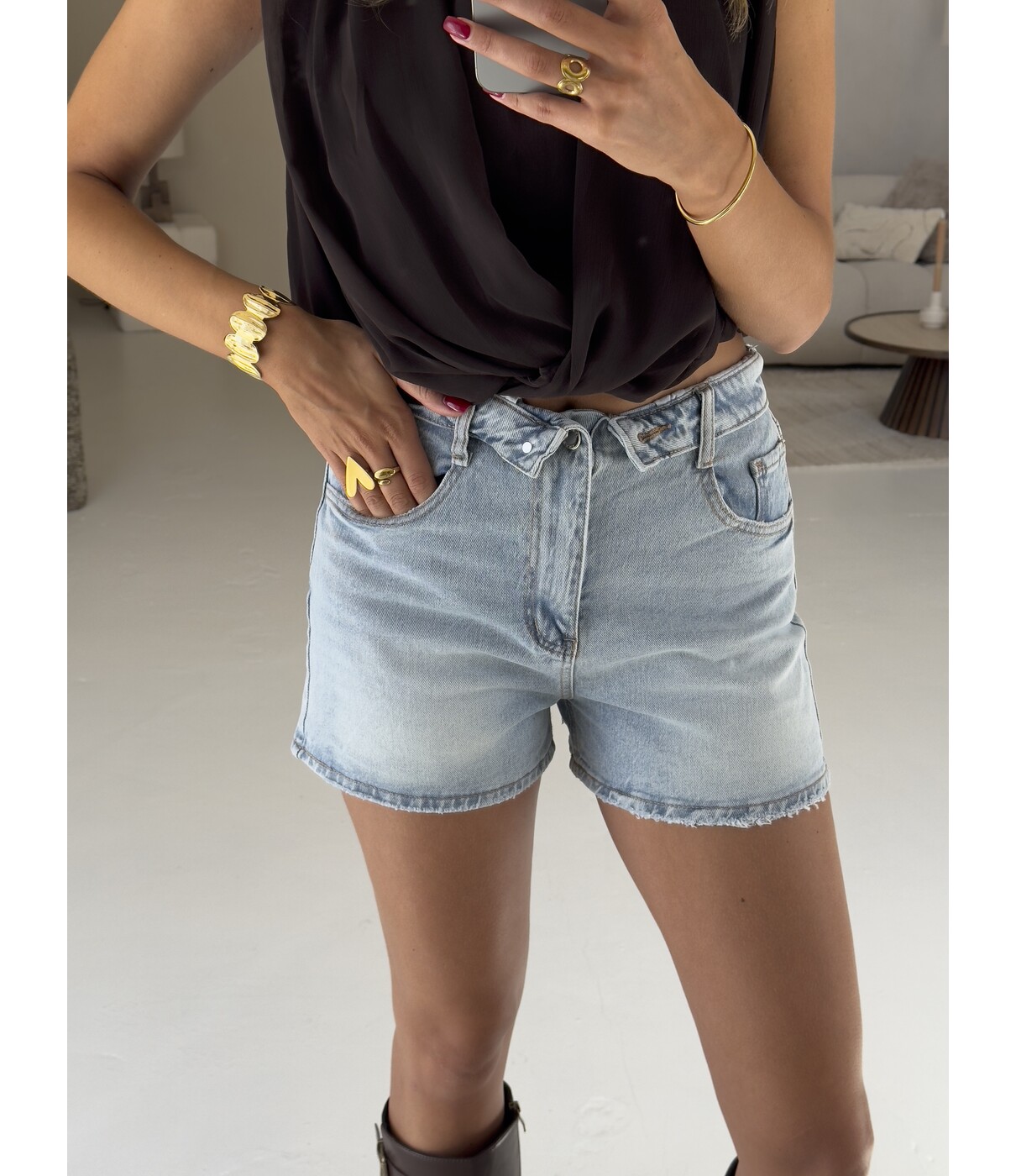 Short denim blauw | Priya