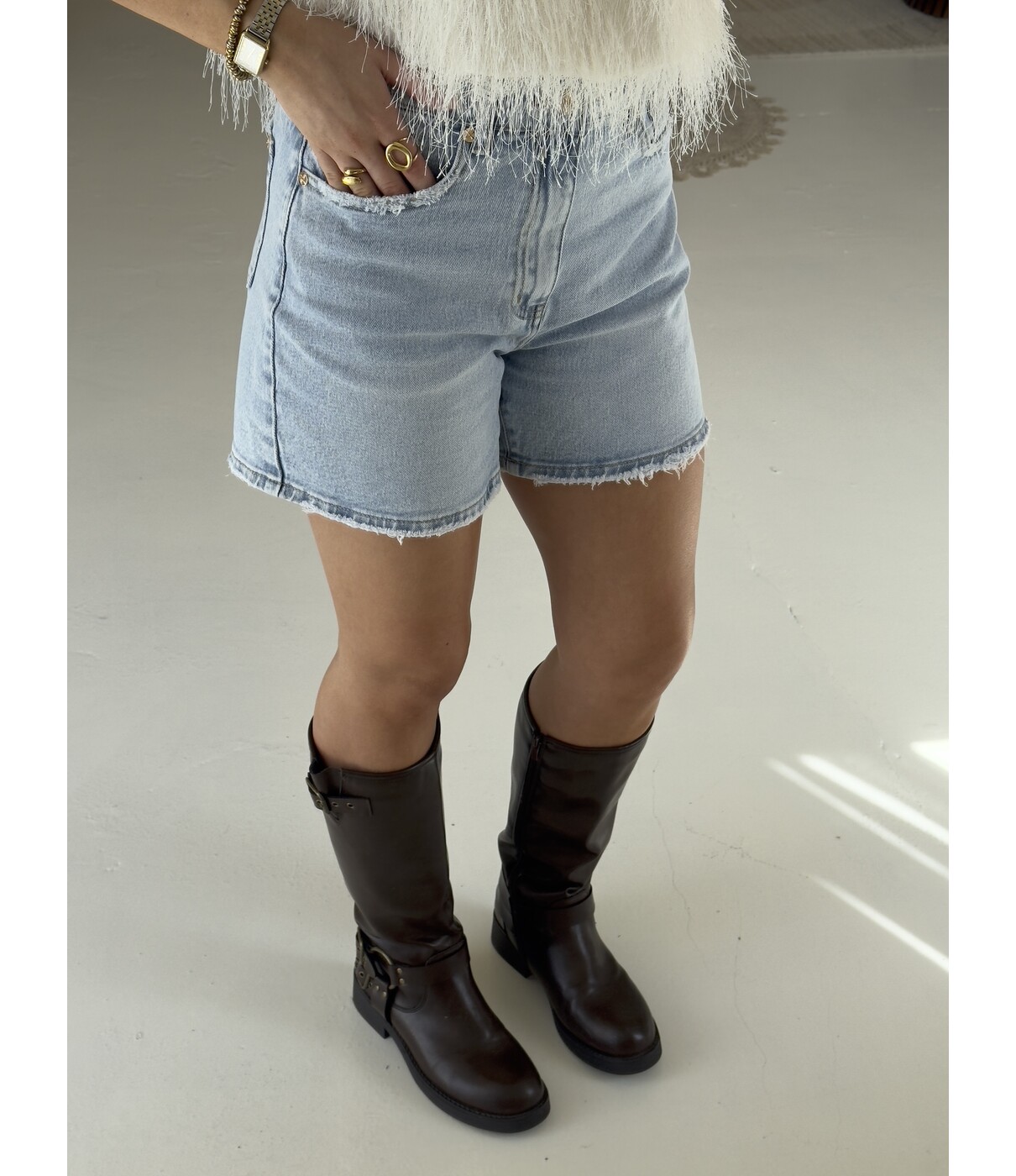 Short denim blauw | Eliza