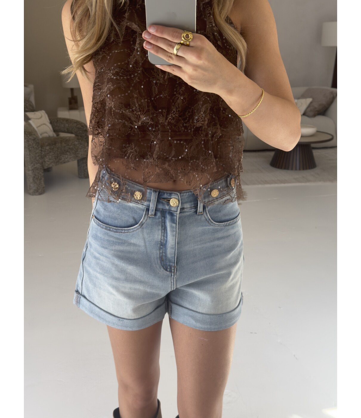 Short denim blauw | Indy