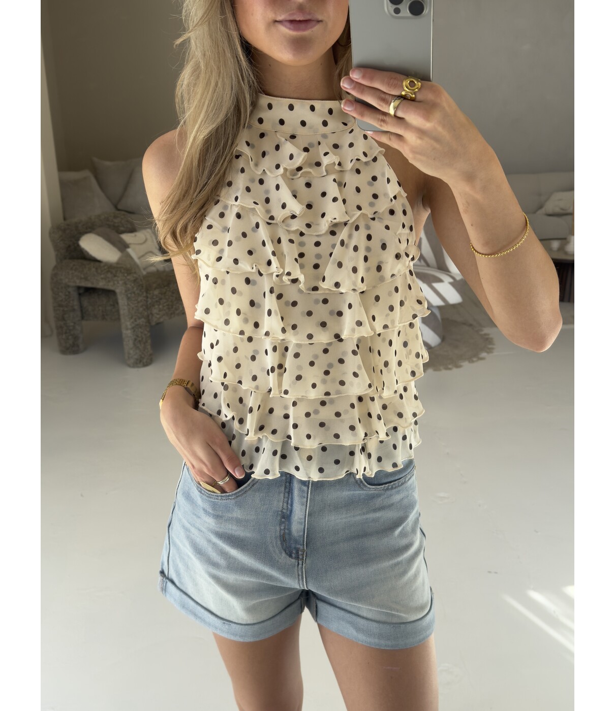 Top polkadot beige | Jade