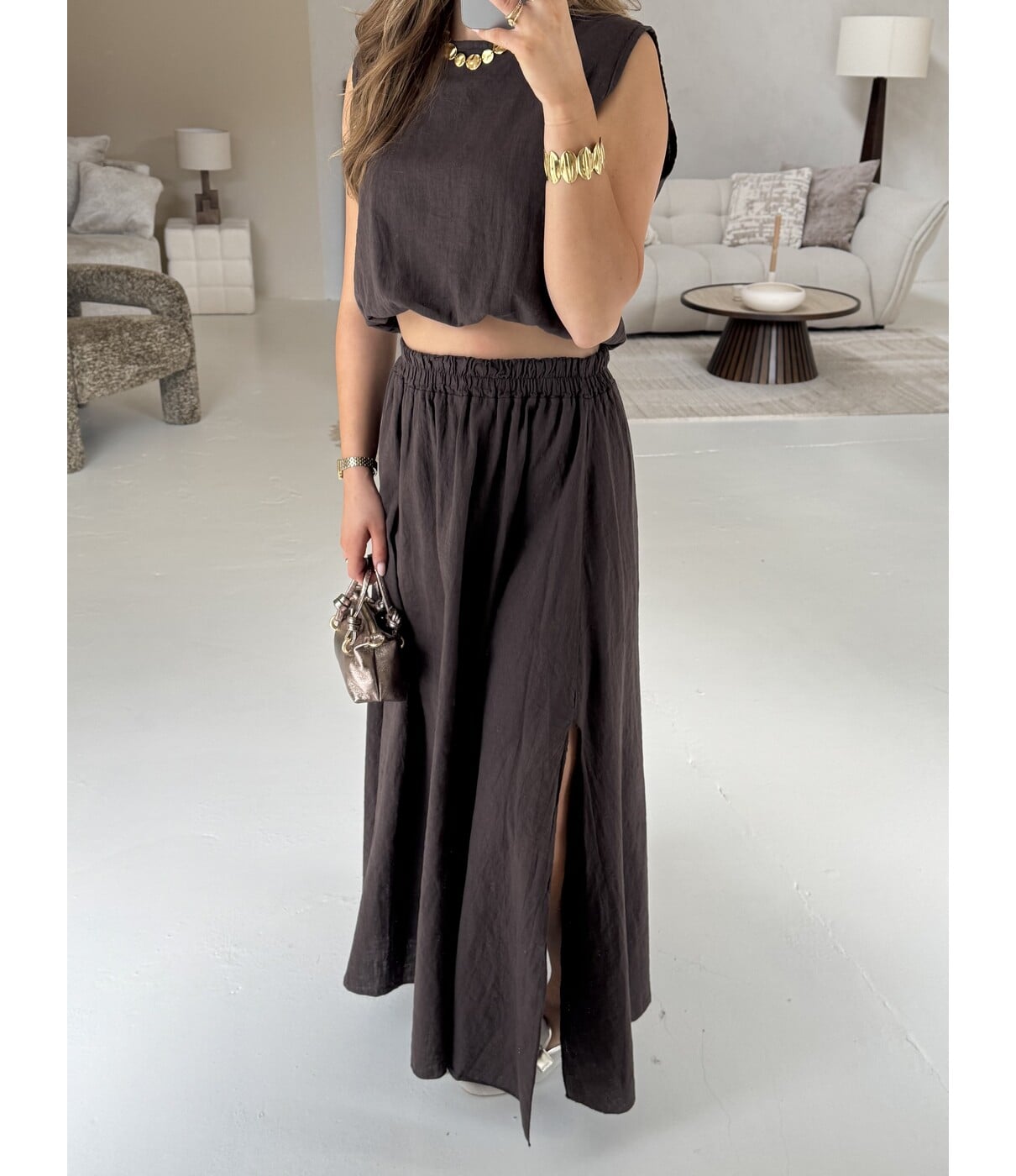 Set linnen bruin | Stefanie