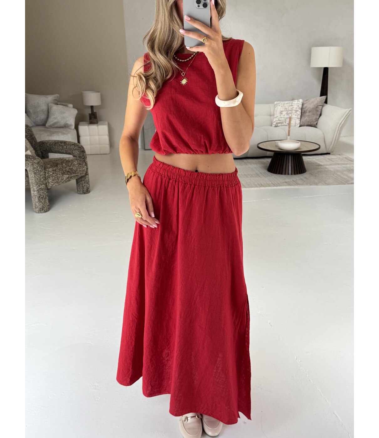 Set linnen rood | Stefanie