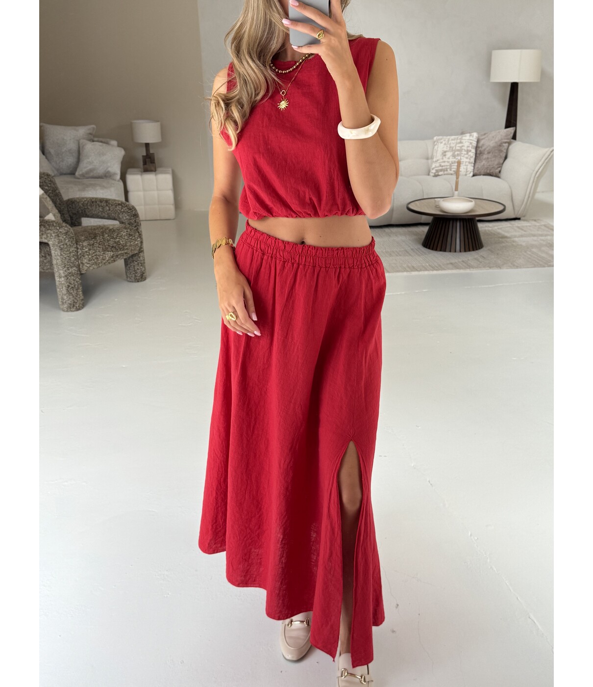 Set linnen rood | Stefanie