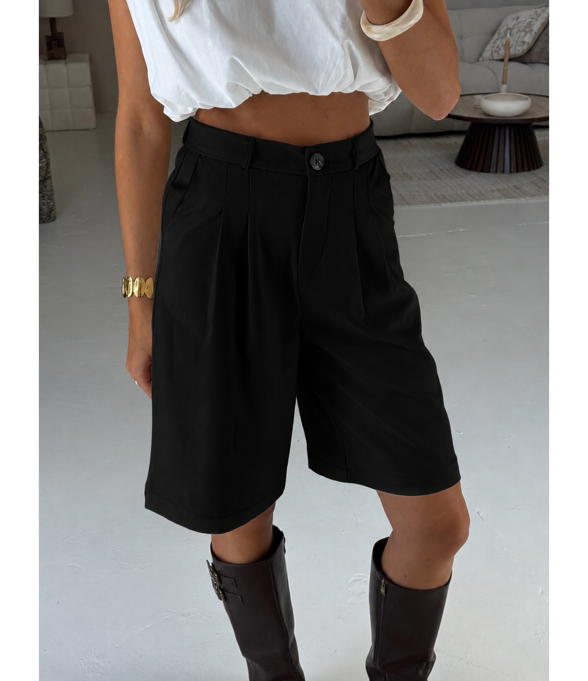 Bermuda pantalon | zwart