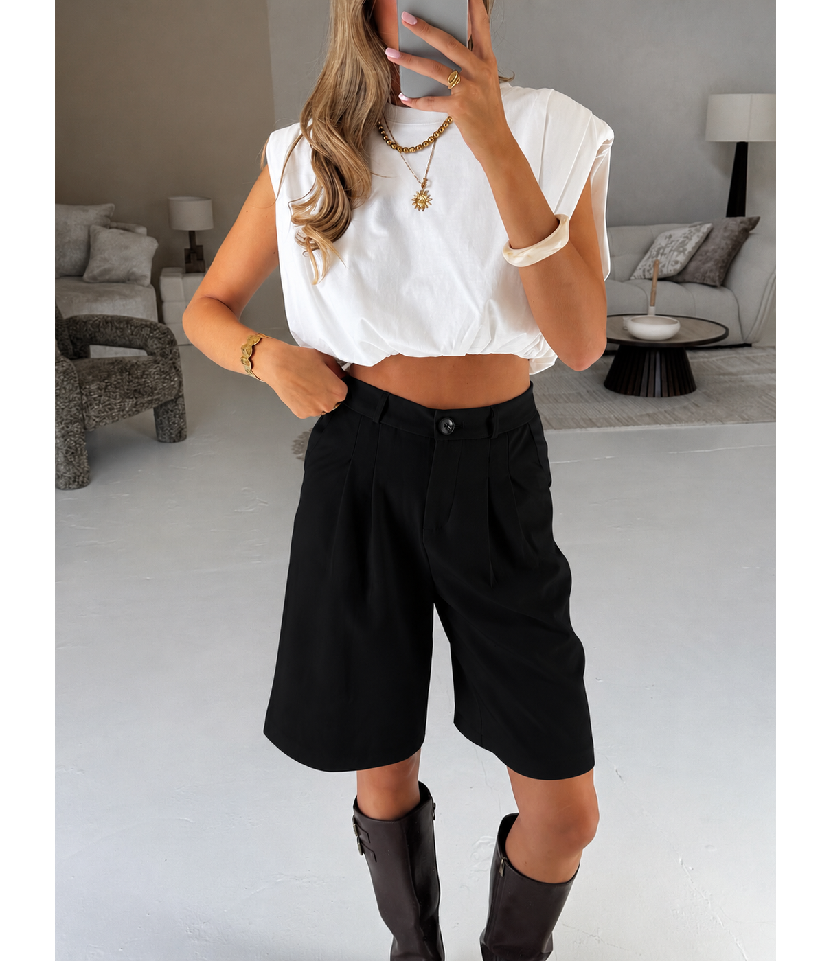 Bermuda pantalon | zwart