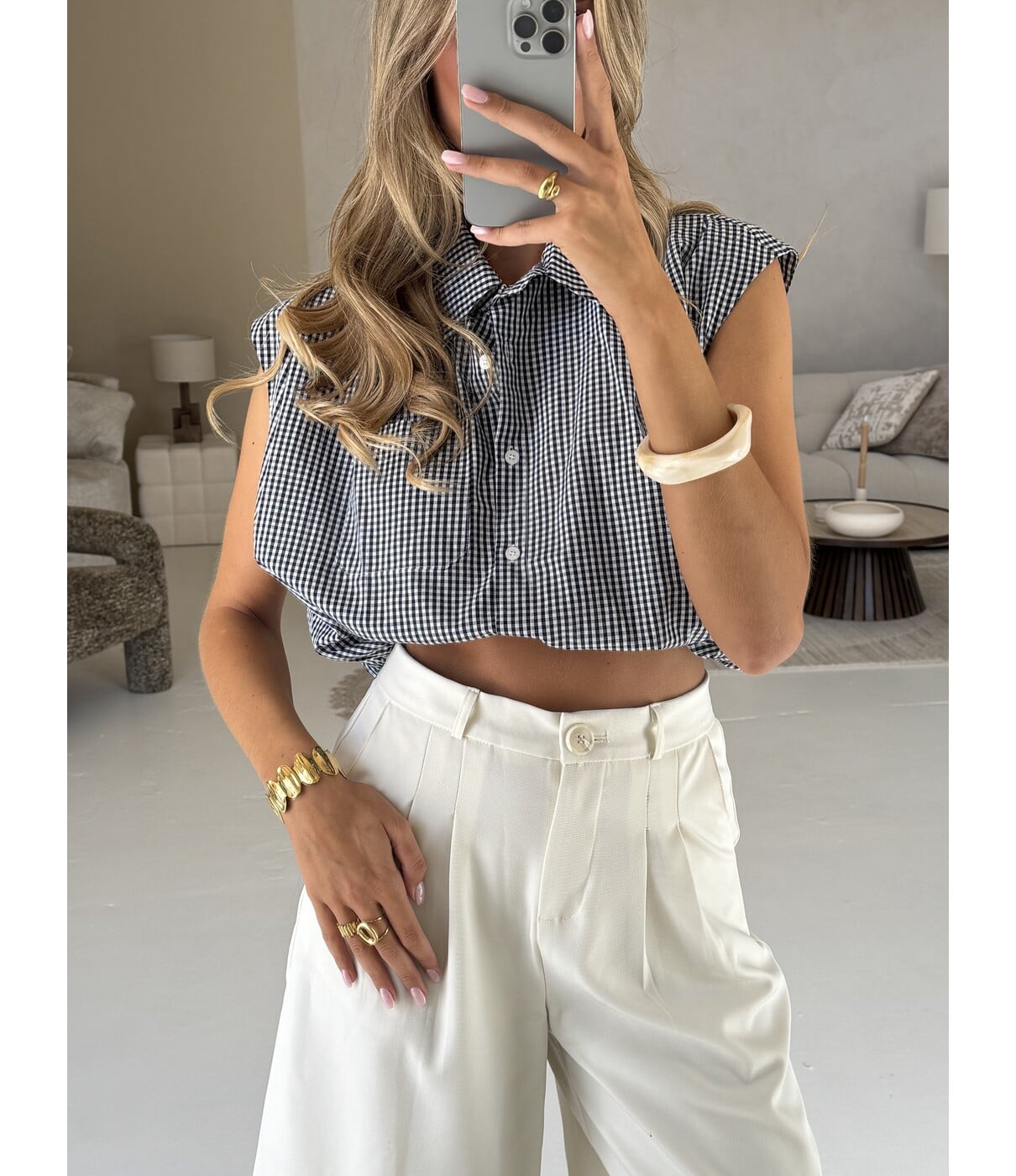 Top geruit blauw | Eloise