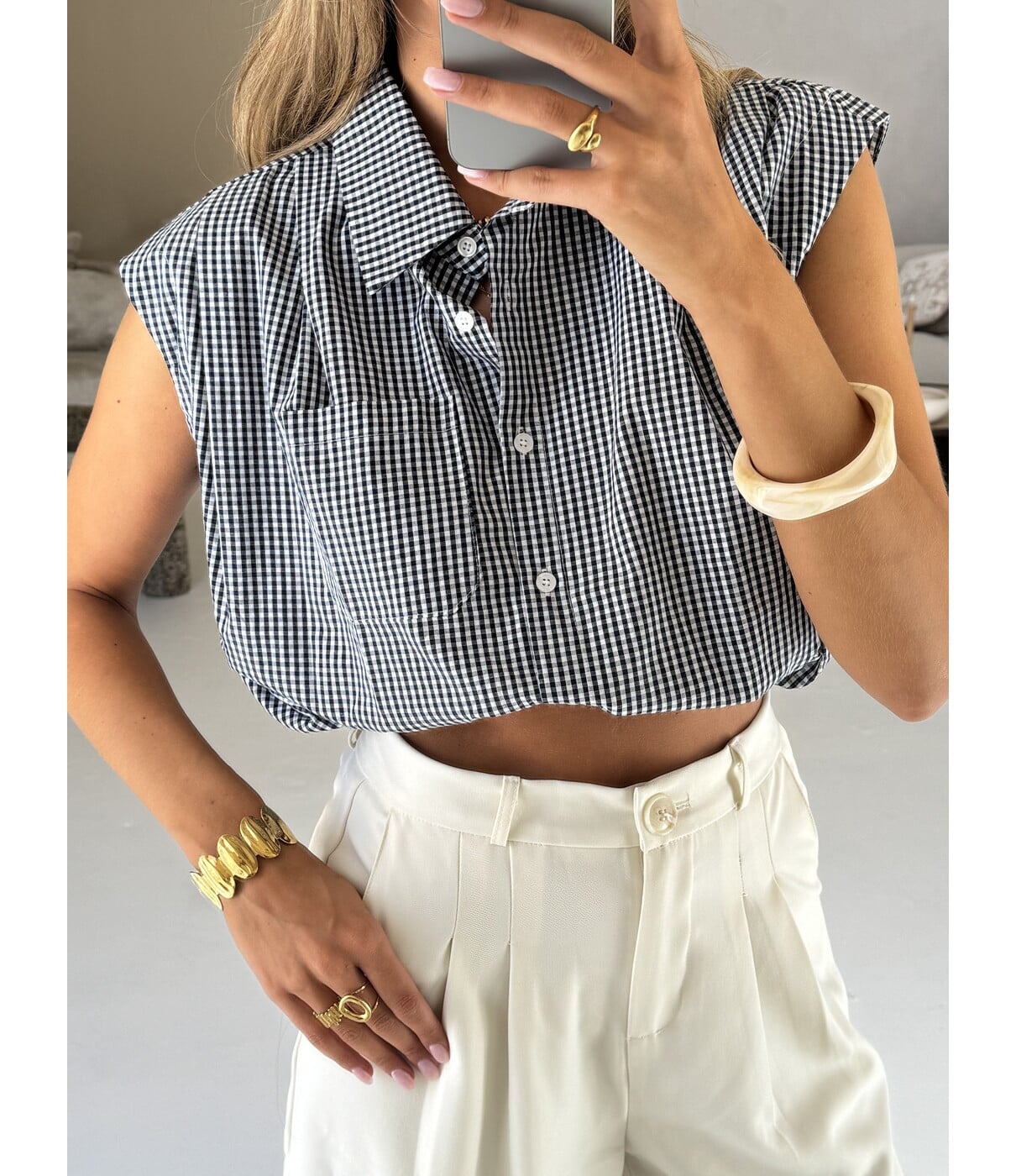 Top geruit blauw | Eloise