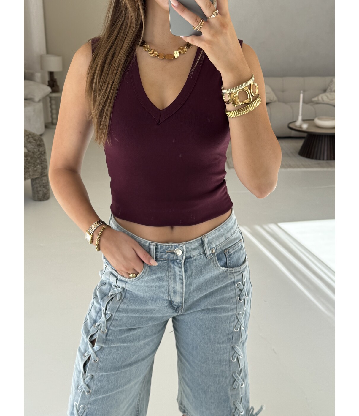 Tanktop bordeaux | Elinor