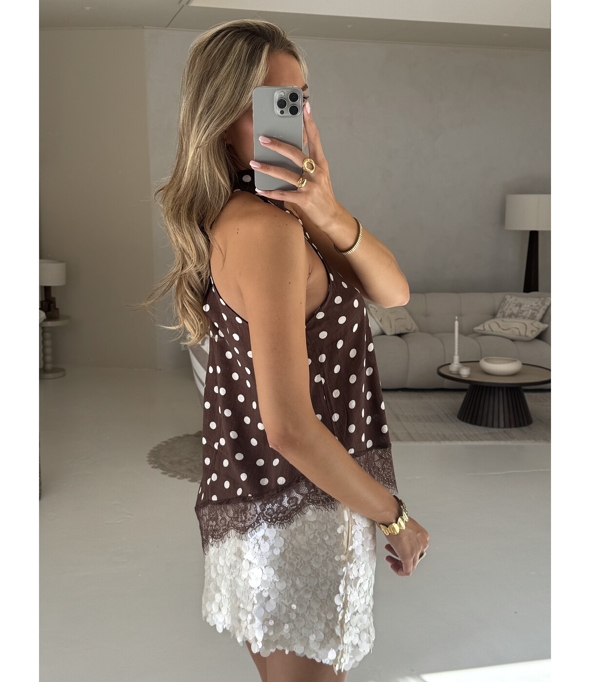 Top bruin polkadot | Yfke