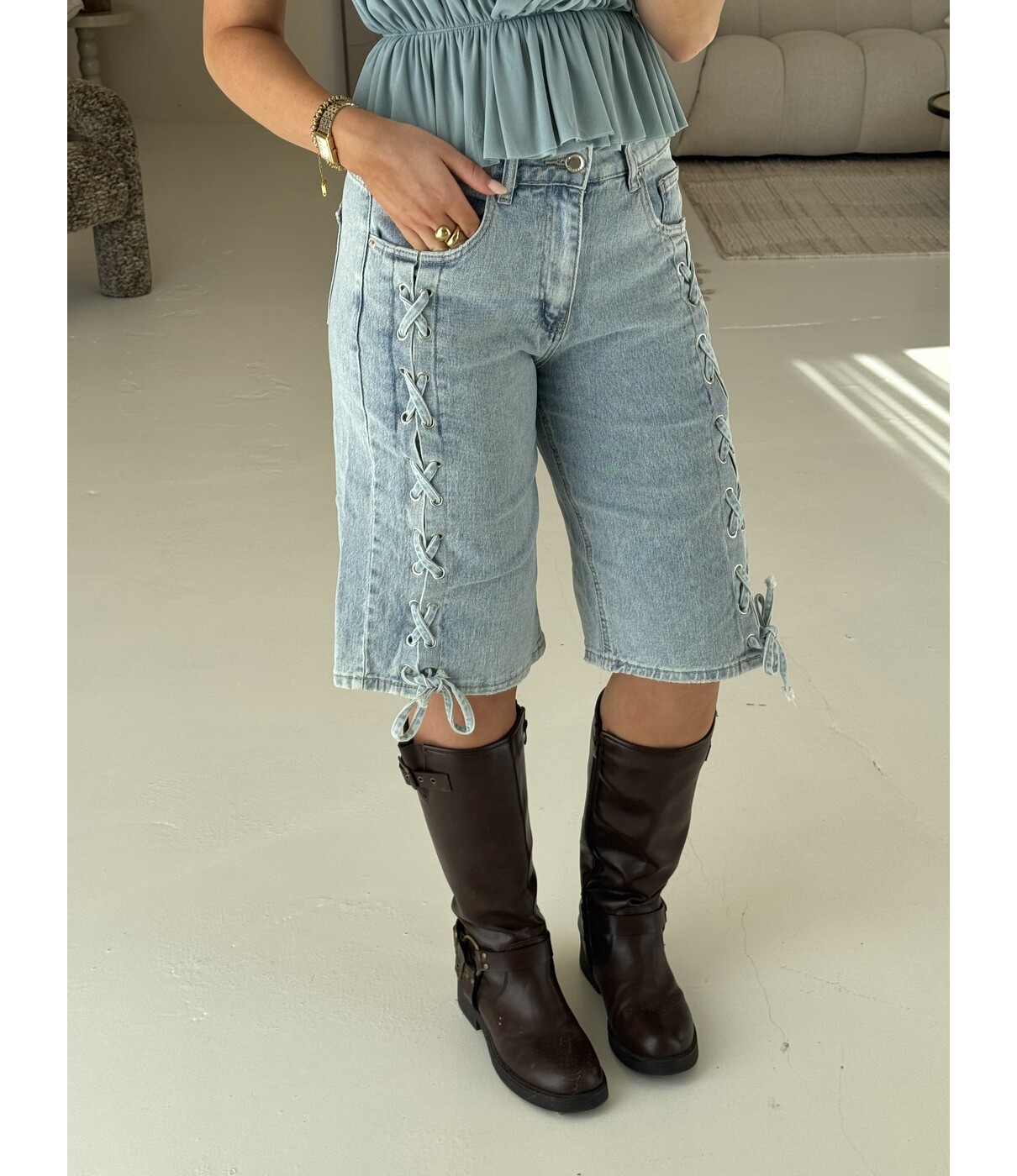 Jort denim blauw | Enya